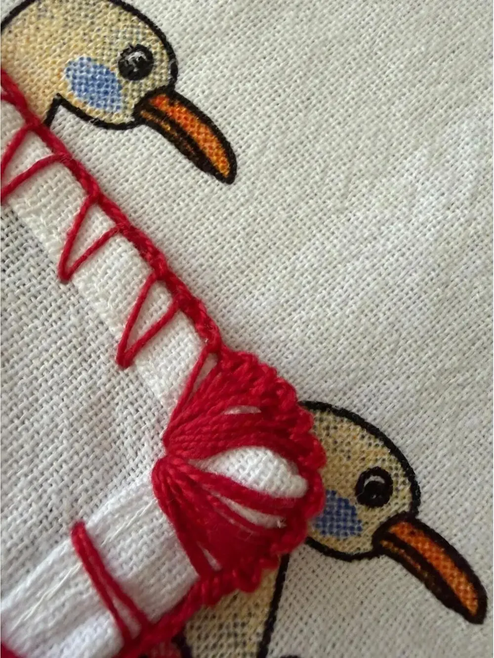 Vintage Goose Linen Kitchen Towel Farmhouse Country Cottagecore Geese w/Bows